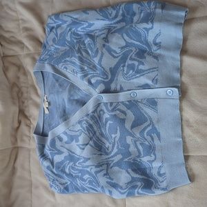 LA Hearts Light Blue Marble/Swirl Cardigan Size Medium